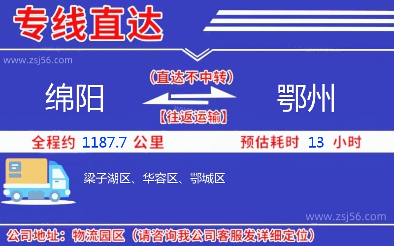 綿陽到鄂州物流公司 綿陽到鄂州物流公司