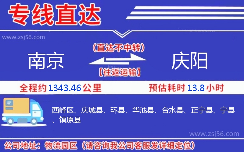 南京到慶陽物流公司 南京到慶陽物流公司